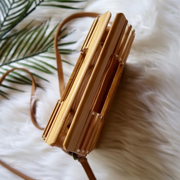 RARE UNIQUE SMALL BAMBOO SATCHEL CROSSBODY - Picture 6 of 8